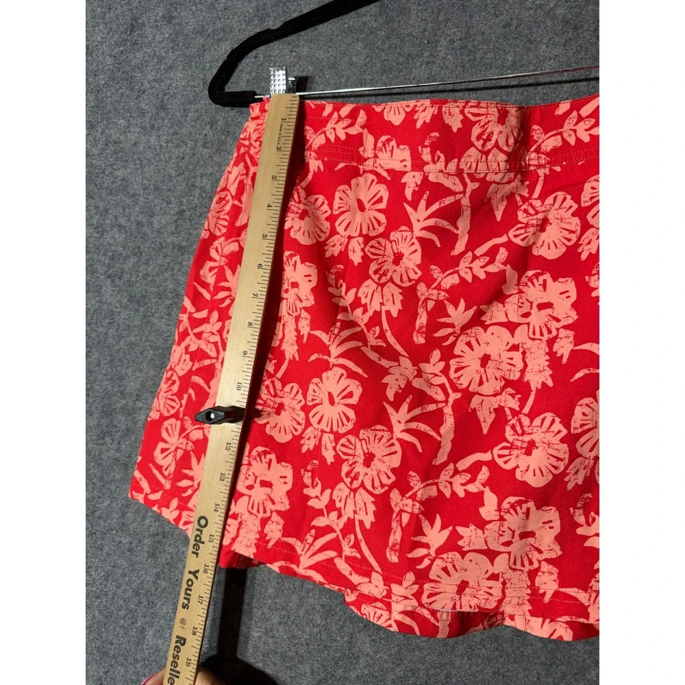 RipSkirt Hawaii Length 1 Mini Skirt Red Tropical Floral Small Adjustable‎ Wrap